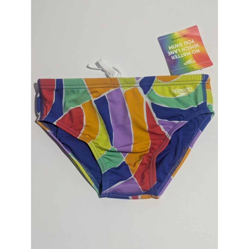 Speedo Rainbow Stripe Swim Briefs Small 30